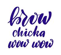 brow chicka wow wow Adesivi murali 67.2x74.1cm Cultura del tatuaggio Blu scuro