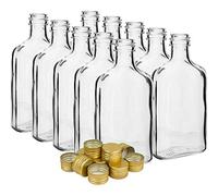 Browin 10 Bottiglie di Vetro vuote con Chiusura, 200 ml