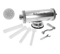 Browin 311009 Riempitore manuale orizzontale con pistone in silicone, 1,5 kg, acciaio inossidabile, 4 imbuti