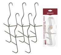 Browin 311302 - Ami da pesca per affumicare, 3 punte, antiruggine, resistenti alle alte temperature, 5 pezzi, colore: Grigio