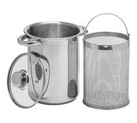 Browin 313500 - Pentola universale per asparagi con coperchio in vetro, 4 l, adatta per pasta, spaghetti, verdure, per fornelli elettrici, a gas e a induzione, in acciaio inossidabile color argento