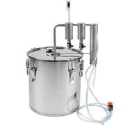 Browin 340030 - Distillatore da 30 l, in acciaio INOX, 2 vasche a tacco, 2 tubi di collegamento, 2 termometri per tutti i piani cottura, acciaio INOX 18/8