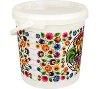 Browin 340412 Secchio per uso alimentare 10 l, con coperchio e manico, con scala e modello popolare, secchio universale - per conservare cibo, frutta, funghi, rifiuti