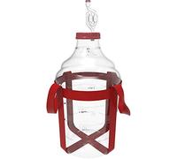 Browin 644215 Home Damigiana per la produzione di vino domestico 15L, Tubo di fermentazione, Coperchio Rosso, Scala Graduata, Con imbracatura per il trasporto, Indistruttibile, Transparente, Plastica