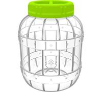 Browin Multiuso Vetro Plastica Universale 3L PET, Coperchio a Vite con Manico, Diametro 100 mm, Trasparente con Coperchio Rosso o Verde