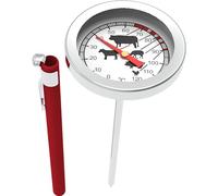 BROWIN® Termometro analogico per arrosti con custodia 100600 | 0-120 °C | Termometro da giardino in acciaio inox | termometro per carne per forno, barbecue e barbecue | termometro per carne