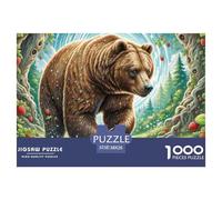 Brown Bear 1000 Pieces Jigsaw Puzzles For Adults Challenging Game Stress Relieving Entertainment Cultivate The Spirit of Teamwork for Men, Women, Elders, Seniors 38x26cm/1000pcs