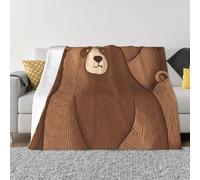 Brown Bear Coperta e copriletto, ultra morbida, in micropile, leggera, per aria condizionata, per tutte le stagioni, calda coperta per letto, divano, 101,6 x 76,2 cm