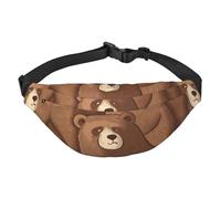 Brown Bear - Marsupio da uomo e da donna, alla moda, con tracolla regolabile, impermeabile, per viaggi, escursionismo, sport, nero, taglia unica, Nero , Taglia unica