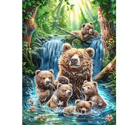 Brown Bear Mother And Cub Puzzle 300 Pezzi Gioco Creativo Per Ragazzi Fantasy Animal Plant Intelligenza Educativa Rompicapo Idea Regalo Per Figlio A Natale E Compleanno 300 PCS