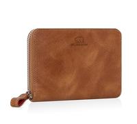 BROWN BEAR Portafoglio donna pelle con cerniera e portamonete | BB Pia, Marrone Cognac Vintage, 0, Moderno
