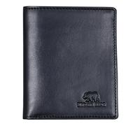 Brown Bear Portafoglio sottile in pelle nera - Portafoglio in vera pelle con protezione RFID e scomparto portamonete - Custodia ultra sottile per carte di credito - Portafoglio ideale per uomo e