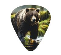 Brown Bear Pounce Plettri per chitarra, sottili, medi, pesanti, 12 pezzi, adatti per chitarra, basso, chitarra elettrica, ukulele, plettri per chitarra resistenti all'usura,