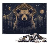Brown Bear Puzzle Decompression Toys 100 Percent Recycled Cardboard Jigsaw Puzzle for Adults Teen Father's Day Gifts 70x50cm/1000pcs