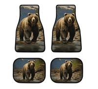 Brown Bear - Set di 4 tappetini per auto, impermeabili, anteriori e posteriori, con retro in gomma antiscivolo, universali, adatti per auto, camion, furgoni, SUV