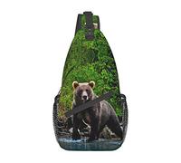 Brown Bear Strawberry Squid Crossbody Bag, borsa a tracolla per uomo e donna, utilizzata per il tempo libero e i viaggi