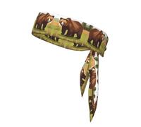 Brown Bear Walking Fascia sportiva unisex - Fascia elastica regolabile per fitness, sport e corsa