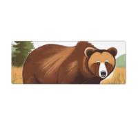 Brown Bear Walking Mouse Pad 30,5 x 80 cm Lungo Computer Mouse Mat Tappetino per Mouse con Base Antiscivolo per Gaming e Ufficio