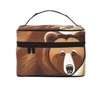 Brown Bear Walking Travel Trousse da viaggio per articoli da toeletta da viaggio per uomini e donne, adatta per articoli da toeletta cosmetici, Nero , Taglia unica