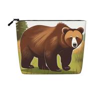 Brown Bear Walking - Trousse per trucchi in canapa, impermeabile, per articoli da toeletta da viaggio e uso quotidiano