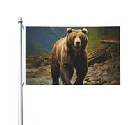 Brown Bear Welcome Garden Flag 90x150 Cm No Fade Double Sided Casa Yard Bandiere Outdoor Banner Decor Per Cortile Portico Prato