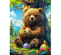 Brown Bear with Easter Eggs Puzzle 1000 Pezzi Per Bambini Ragazzi Animals And Plants Cartone Di Alta Qualità Atossico Attività Educativa Per Tempo Libero Scolastico Con Confezione Regalo 1000 PCS