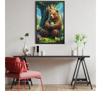 Brown Bear with Honey Jar Puzzle 1000 Pezzi Rilassamento Antistress Premium Animals And Plants Rompicapo Pressione Ridotta Attività Mindfulness Rigenerazione Mentale1000 PCS
