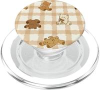 Brown Bears - Nastro con fiocchi su sfondo beige PopSockets PopGrip per MagSafe