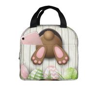 Brown Bunny Bottom And Easter Eggs Borsa Pranzo Con Manico Borsa Per Il Pranzo Riutilizzabile Borse Termiche Per Palestra Campeggio Viaggio 22X20X13Cm