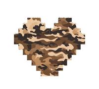 Brown Camouflage Building Block Puzzle a forma di cuore, immagine personalizzata puzzle foto puzzle per adulti 3D micro blocchi di costruzione per la decorazione della casa set di mattoni