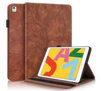 (Brown) Carve Pattern Business Style Folio Case For Ipad 7/8/9 Pro Air3 With Pen Holder, Card Holder, Durable