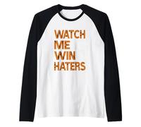 Brown Color Watch Me Win Haters Brown Graphic Maglia con Maniche Raglan