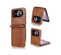 (Brown) Crossbody Card Bag PU Folding Phone Case For Blackview Hero 10