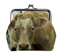 Brown Dairy Cattle Cow Animal Coin Purse Wallet Bag Change Pouch Gifts for Women Kids Girls Portachiavi