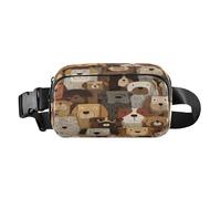 Brown Dogs Cartoon Carino Alla Moda Croce Body Bag Belt Pack per piccolo imprenditore Impermeabile con Cinghia Regolabile per lo Shopping Sport Lavoro cintura para mujer