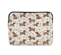 Brown Dogs Paw Prints Bones Laptop e Tablet Bag, Custodia protettiva imbottita per laptop da 15,6 pollici per donne