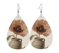 Brown Flower Orecchini Da Donna In Pelle A Forma Di Goccia Leggeri Orecchini Moda Ciondolo A Goccia Per Matrimoni Uso Quotidiano Balli
