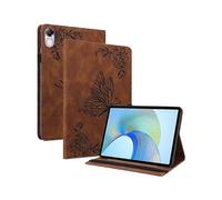 (Brown) For Honor Pad X9 Leather Cover Imprinted Flip Stand Card Holder Tablet Case