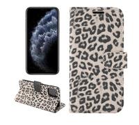 (Brown)For iPhone 13 Pro Leopard Pattern Horizontal Flip PC + PU Leather Case with Holder, Card Slots & Wallet Function