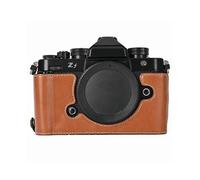 (Brown) For Nikon Z f Tree Bark Leather Bottom Case Half Camera Cover with Battery Opening