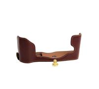 (Brown) For Olympus PEN-F Digital Camera Genuine Real Leather Protector Half Case Grip Fg