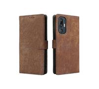 (Brown) HTC U24 Pro 5G Case, Flip Wallet Cover with Card Slots, PU Leather RFID Blocking Magnetic Closure