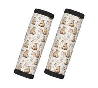 Brown Leaf Capybara Print Bagagli Involucri Maniglia per Valigia, Morbida Copertura Della Maniglia Dei Bagagli Da Viaggio Etichette Identificatori per Valigie