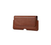 (Brown) Leather Case Waist Bag For 6.7 inch and Below Phones
