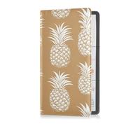 Brown Lines Ananas Pu Leather Registrazione e Assicurazione Porta Carte Accessori Camion per ID, Patente di Guida, Chiave Contatto Schede Informazioni