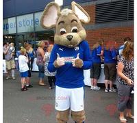 Brown mouse REDBROKOLY mascotte in abbigliamento sportivo