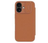 (Brown) NILLKIN Qin Pro Series Compatible For iPhone 17 Case with Card Slots Leather Phone Cover