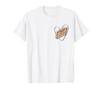 Brown Old School Love Cassette a Forma di Cuore con Grafica Marrone Maglietta
