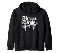 Brown Pride Messicano Raza Chicano Oldies Latino Ispanico Amore Felpa con Cappuccio