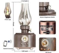 (brown) Retro Kerosene Bluetooth Speaker with LED Light,, Portable Music Box Bluetooth, Speaker Bluetooth, Powerful Bass High Volume Bluetooth 5.0